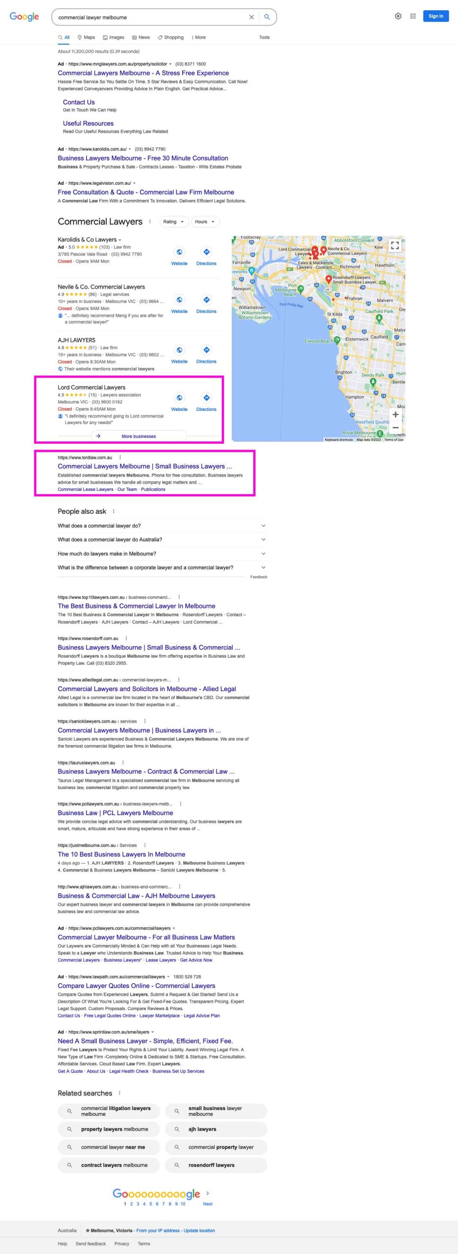 wordpress developer who delivers postive search engine optimisation results for lawyers